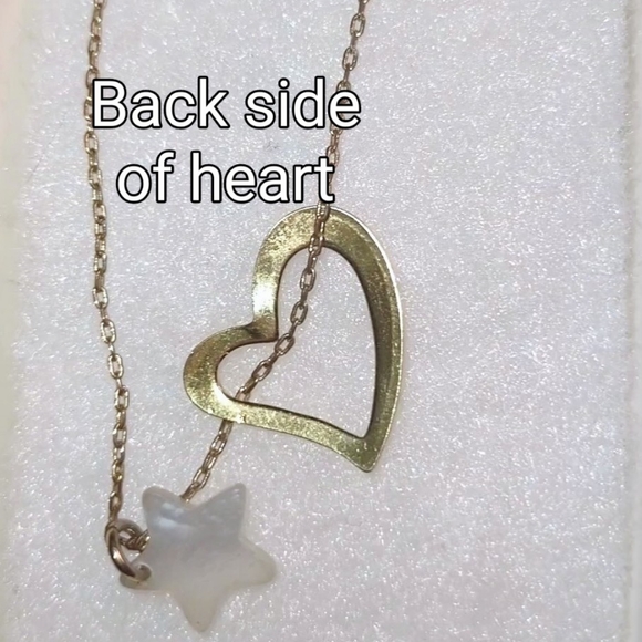 Gold Floating Heart & Dangling Star Charm - Picture 9 of 16